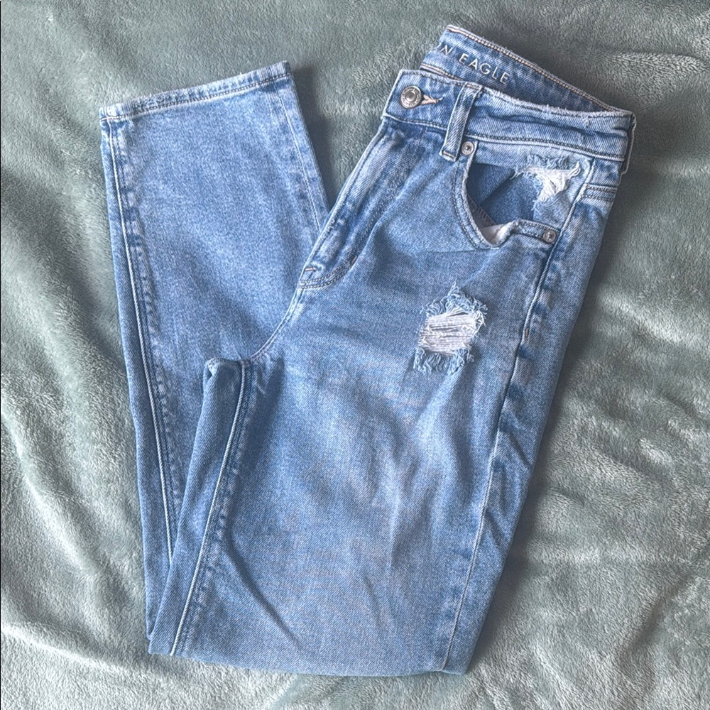 American Eagle Medium Blue Distressed Jeans